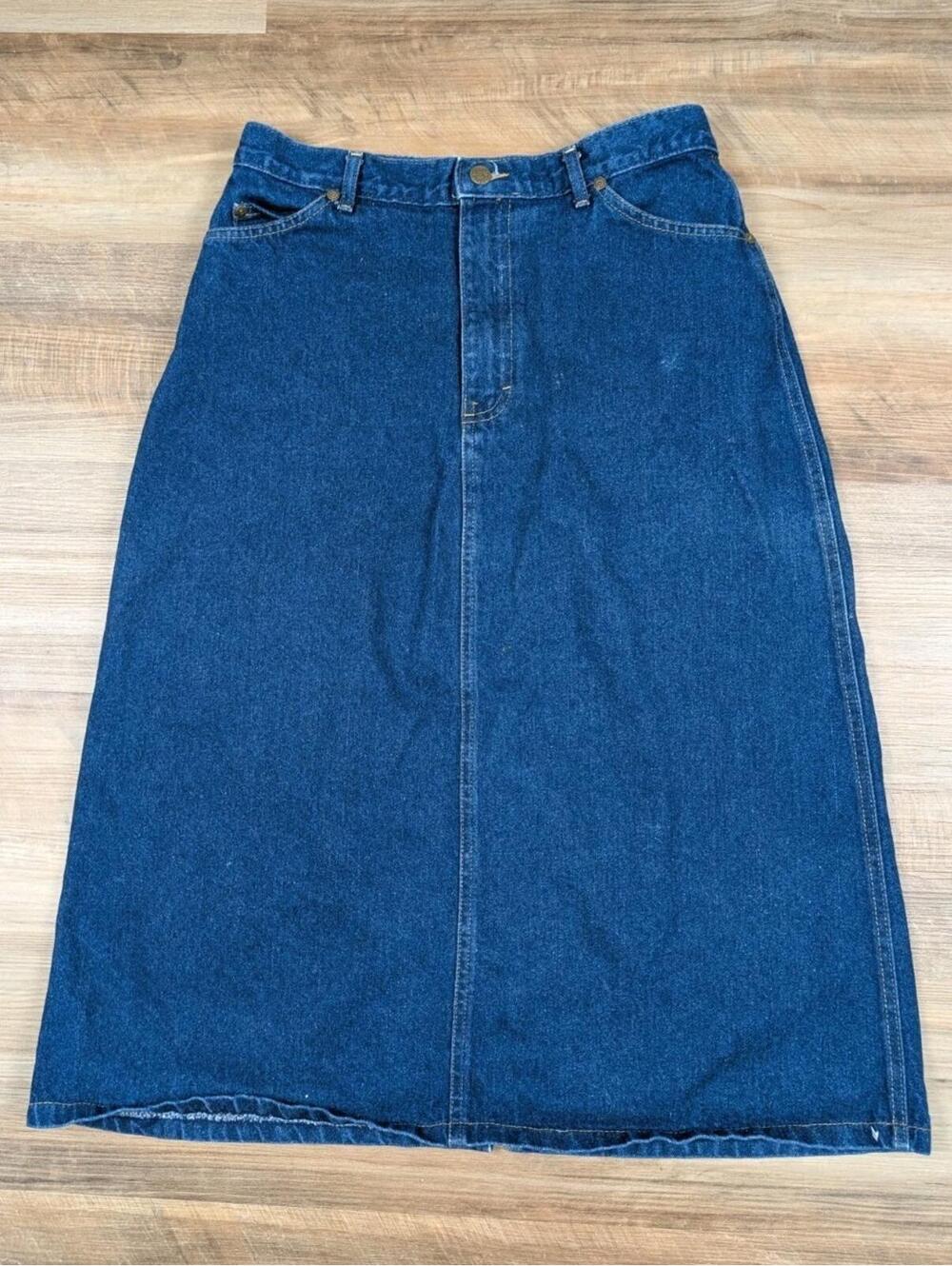 Vintage Lee Blue Denim Jean Skirt Women Size 13